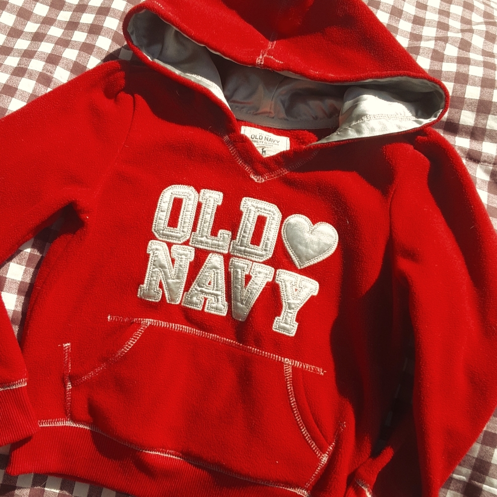 🍀3/15 Old Navy 1994 Vintage Red little girl Hoodia🤍 size XS